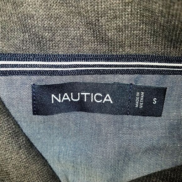 Nautica Sweater Men's Small Gray Pullover Cotton Shawl Collar - Picture 5 of 5